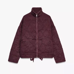 Cazadora acolchada Zara ZW Collection Burgundy