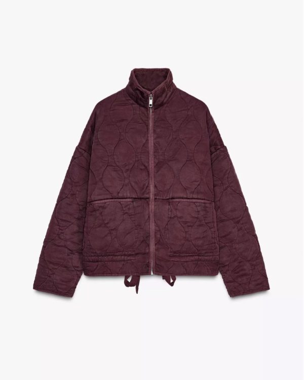 Cazadora acolchada Zara ZW Collection Burgundy