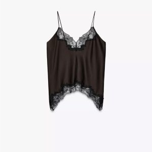 Top encaje satinado Zara ZW Collection