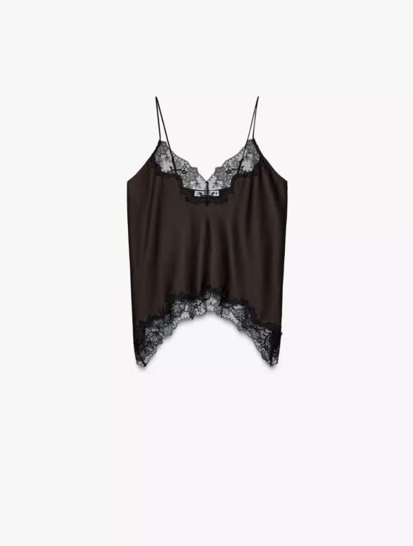 Top encaje satinado Zara ZW Collection