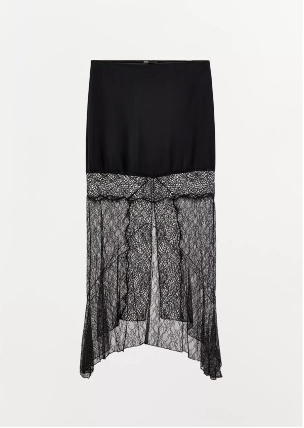 Pollera Satinada con encaje Zara Lingerie