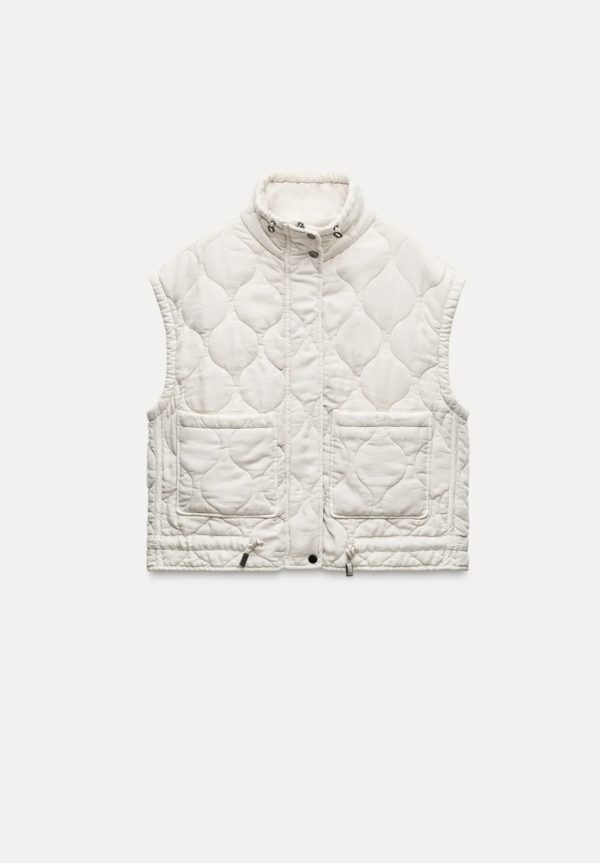 Chaleco acolchado efecto lavado Zara