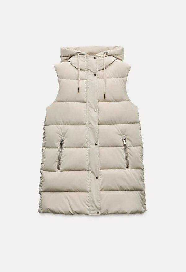 Chaleco largo acolchado Zara