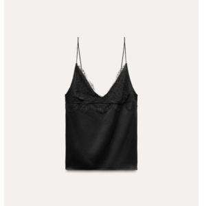 Top satinado encaje Zara ZW Collection