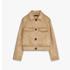 Cazadora efecto ante detalles trenzados Zara