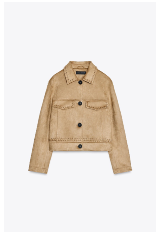 Cazadora efecto ante detalles trenzados Zara