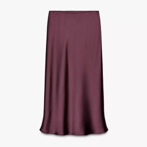 Pollera satinada burgundy Zara