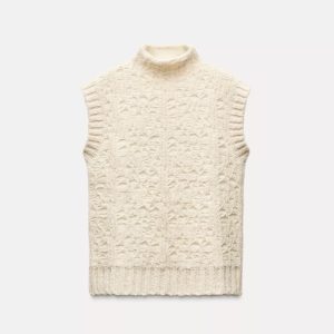 Jersey chaleco punto estructura Zara