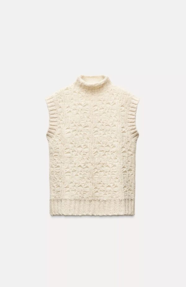 Jersey chaleco punto estructura Zara