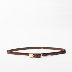 Cinto fino 100% cuero Zara
