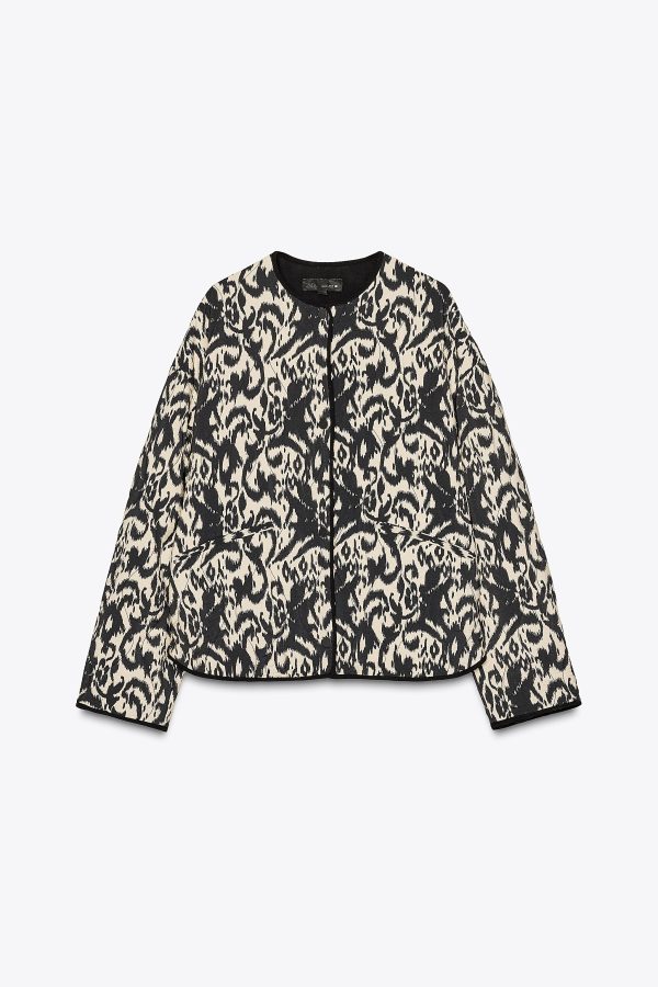 Cazadora acolchada estampado animal Zara